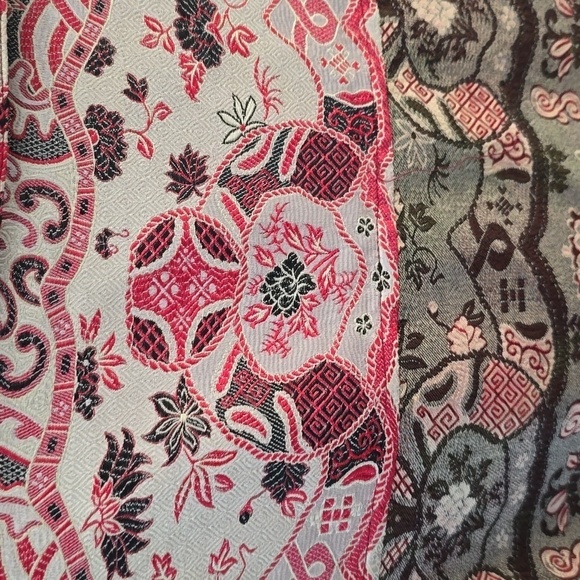 Citron Button Blazer Jacket Asian Silk Blend 1X Red - Picture 6 of 10